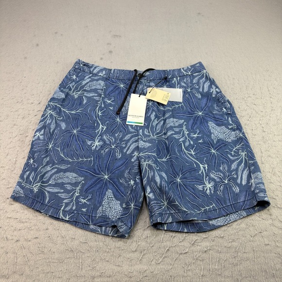 Scotch & Soda Shorts Mens Size 34 Blue Floral Twilt Stretch Preppy Casual NEW‎ - Picture 1 of 14